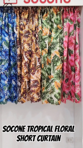 SOCONE FLORAL FASHION SHORT CURTAIN HOME DECOR 1PC 125x125cm