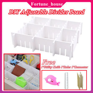 DIY Adjustable Storage Partition Boards Plastic Drawer Divider Board Space-saving Division Organizer