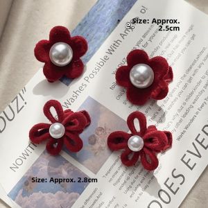 Princess Style Butterfly Knot Edge Clip Red Hair Accessories Womens Spring Summer Fringe Hair Clips Fresh out New Design