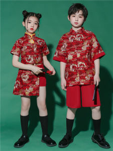 เด็กเสื้อผ้าสไตล์จีน Tang เครื่องแต่งกาย ชุดฮั่นฝู หญิง < Ne1> เชียร์ลีดเดอร์ Class ชุดเครื่องแต่งกายแห่งชาติเครื่องแต่งกาย