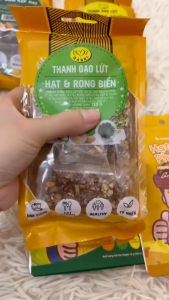 (THUẦN CHAY) Thanh Gạo Lứt Hạt Và Rong Biển NONGLAMFOOD Giòn Thơm Đậm Vị Thanh Gạo Lứt Hạt Dinh Dưỡng Đồ Ăn Vặt Túi 120g (7 Thanh)