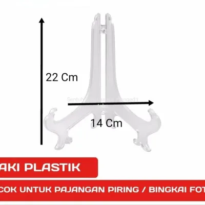Kaki Panjangan 22 cm Standing triangle piring hias/pajangan