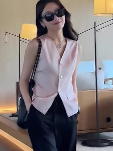 Sweet Aging Reduction V-Neck Sleeveless Kimono Summer New Fashion Slimming Versatile Vest Casual Simple Top Shi Yilin Brand