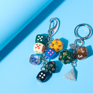 Retro Dice Design Bag Charms Keychain Creative Dice Accessories Classic Personalized Pendant For Women Bag Men Backpack Charms