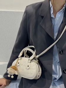 Korean MINI Bowling Bag Boston Bag Shoulder Crossbody Handbag (With Doll）