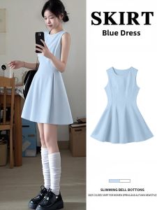SUHUIQIAN | Blue Sleeveless Beautiful Summer A-Line Dress