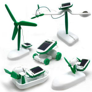 Childrens Education Science Laboratory DIY Gadget 6-in-1 Solar Robot Kit Assembly Boat Fan Windmill Car Toy