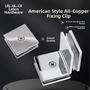FENGHONGTAO | Durable Heavy-duty Bathroom Glass Clamp for Frameless Doors 0-90 Degree