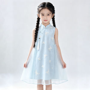Girls Sleeveless New Chinese Style Dress