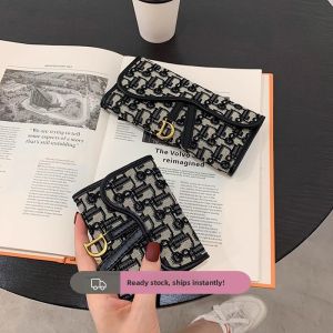 Canvas Wallet Card Holder Short Length Long Womens Multi-Position Vintage Folding Ladies Purse Versatile Compact Size