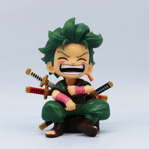 Bandai | Anime Peripheral Series ONE PIECE Luffy Solon Sanji Q-version Sitting Posture Childrens Model Figurine Toy Gift Collectibles