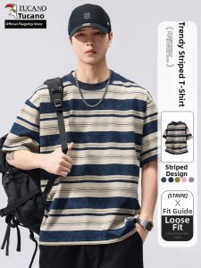 TUCANO | Stripe Contrasting Color Short Sleeve Lightweight Casual Mens T-shirt
