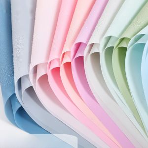 PVC Paper Pure Color Matte Finish Balloon Floral Basket Decorative Material Waterproof Frosted Paper Semi-Transparent Double-Sided Packaging Paper