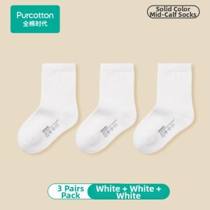 Purcotton | Sweat Absorbent Childrens Mid Calf Socks