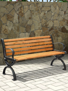 ZIYE | Outdoor Bench Seat Park Garden Square Ironwood