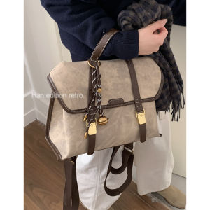 กระเป๋าเป้สะพายหลังผู้หญิงสไตล์วิทยาลัย กระเป๋าเดินทางสไตล์ย้อนยุคแบบอเนกประสงค์สำหรับฤดูหนาวปี 2024 กระเป๋าสะพายไหล่คู่แบบลำลองสำหรับเด็กและเยาวชน