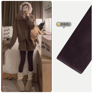 Thickened Fleece Womens Thermal Tights High Waist Long Pants Casual Pure Color Base Layer Socks Autumn Winter plus Size