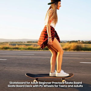 Adult Skateboard 31 Inch 80x20cm Complete Skate Board Beginner Practice Deck with PU Wheels Anti Slip Surface Outdoor Street Cruiser for Teens Men Women Riding
