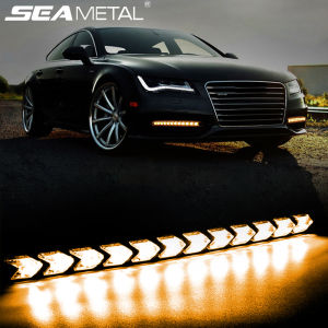 SEAMETAL 2pcs Car DRL Daytime Running Lights LED Turn Signal Lamp Waterproof