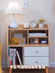 ตู้ข้างเตียง โต๊ะข้างเตียง ตู้เก็บของ วางโคมไฟ โต๊ะหัวเตียง เก็บของและหยิบใช้งานได้สะดวก ดีไซน์ทันสมัย ขนาดกำลังดี จัดของเป็นระเบียบ ตกแต่งห้องนอน