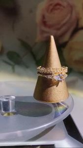 New INS Gold Color Noble Trend Dainty Rings For Women Entry Lux Zircon Midi Finger Rings For Girl Anniversary Jewelry KAR229
