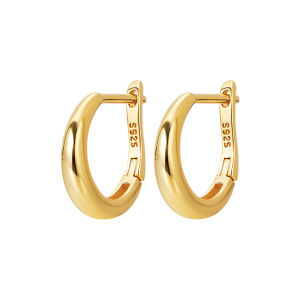 Elegant Simple Pure Silver Hoops Earrings Womens Fashion Jewelry Unique Clip on Circle Ear Cuff Stylish Trendy New Arrival