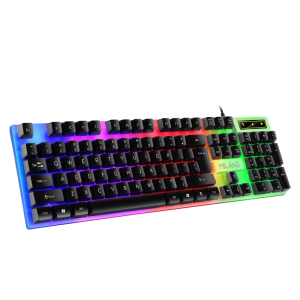 Kebidumei | KEBIDUMEI USB Wired Keyboard RGB Backlit Gaming Keyboard 104 Keys Standard Keyboard Membrane Keyboard For PC Laptop Windows IOS