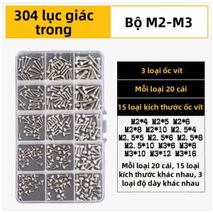 BAIRUITE | Ốc Vít Hình Lục Giác Thân Trụ Inox 304
