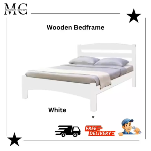【LOCAL SELLER】FEY WALNUT WOODEN QUEEN BEDFRAME (FREE INSTALLATION & FREE DELIVERY)