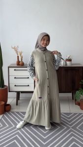 Hoofla Anaya Gamis: Tampil Anggun Pakaian Muslim Anak Perempuan Bahan Hornet Knitt Usia 5 sd 12 Tahun
