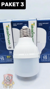 (ISI 3 PCS) Lampu LED T Bulb 15W Takasimurah SNI Cahaya Putih Super Terang E27 Bohlam LED 15 WATT Takasimurah Paket 3 pcs