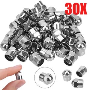 30/20/10pcs Tire Valve Caps Round Head Chrome Plating Material Plastic Dust Proof Covers for Cars Motorcycles Bike Valve Cap