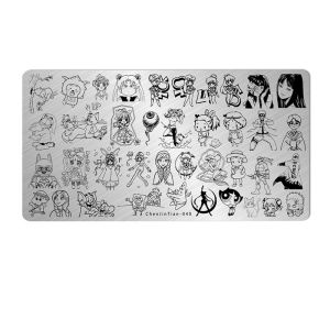 การ์ตูนตัวอักษรแผ่นปั๊มเล็บเล็บภาพวาดแผ่น Stamper จิตรกรรมเครื่องมือสแตนเลสบทคัดย่อ Patten เล็บ