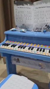 DKT-DD เปียโนของเล่นเด็ก เปียโนเด็ก มีเสียง มีไฟ Electronic Organ เปียโน+เก้าอี้+ไมโครโฟน+หูฟัง(ชุดใหญ่) No.602B