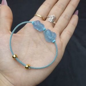 Q822 Vòng cáp hồ ly tỳ hưu Aquamarine Thủy và Mộc - Phong Thuỷ TUDO P