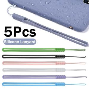 5Pcs Silicone Wrist Strap Cellphone Lanyard Cute Charm Strap Universal Mobile Phone Camera Key Cord Keychain Hanging Rope