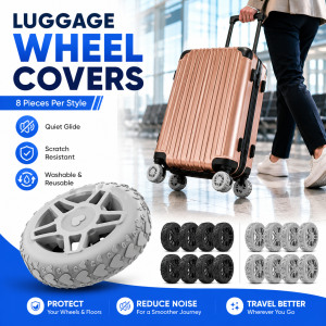 🔥Thicken 8pcs Luggage Cover Protector Suitcase Wheel Cover Silicone Casters Reduce Noise Luggage Wheel Cover Protector
