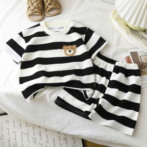 Children Striped Short Sleeve Set