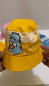 Topi Bucket Anak Perempuan Dino Bubbles Swimming Pakai Tali Terbaru Buat Anak Umur 2-8 Tahun