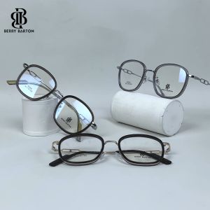 Berrybarton Kacamata Kotak Metal Anti Radiasi Blueray Photocromic Kacamata Bisa Minus Pria Wanita K0055