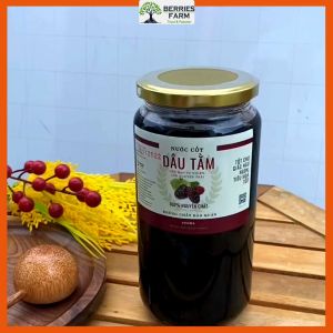 Dâu tằm ngâm đường vàng nguyên chất bịch 1Kg Refill siro dâu nước cốt dâu tằm giải khát nhà Berries Farm