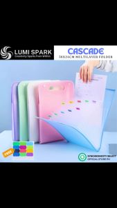 LUMISPARK CASCADE 13-grid Vertical A4 Accordion Organizer Expandable File Folder | with Free Sticker