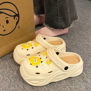 รองเท้าแตะพื้นหนาสำหรับผู้หญิง ทรงสวมสบาย ดีไซน์แฟชั่น ระบายอากาศได้ดี พื้นรองเท้า EVA ทนทาน ป้องกันการลื่น สวมใส่สบาย