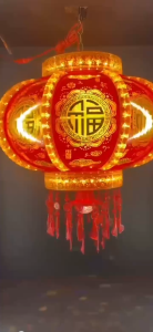 Combo 2 Lồng Đèn Điện Xoay 360 Độ Cánh Bướm Chữ Phúc Trang Trí Tết Size 60-80-100 Ánh Sáng Pha Lê BH 12 Tháng