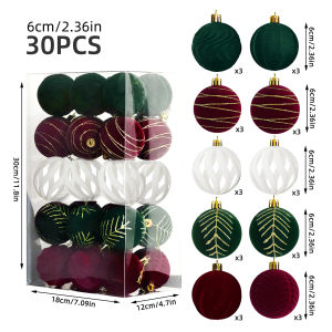 HongTaoKai | Red Velvet Hollow Christmas Ornaments 6cm