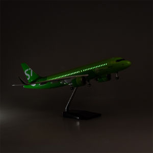 1/80 Scale 47cm Russian Siberia S7 A320 Resin Diecast Airplane Model with Landing Gear Wheel For Display Collection or Toy Gift
