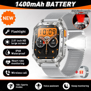 LIGE | LIGE 2026 New Smart Watch Voice Assistant 2.01"HD Screen Bluetooth Call Waterproof 1400mAh Big Battery Outdoor Sport Watches Men