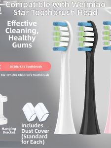 Electric Toothbrush Heads Adult DT206-C15 Child DT-207-CH3 Replacement Brushes Soft Bristles Deep Cleaning Nylon Brushes