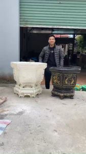 Khuôn đúc chậu cảnh Lục Giác 60 kết hợp chân đôn Chất liệu nhựa ABS cao cấp Dùng làm chậu cây cảnh xi măng