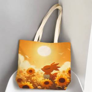 Bandai | Pokemon Legendary Dragons Storage Bags Tote Bag Travel Summer Beach Shoulder Bag Reusable Grocery Shopping Bag Anime Artwork